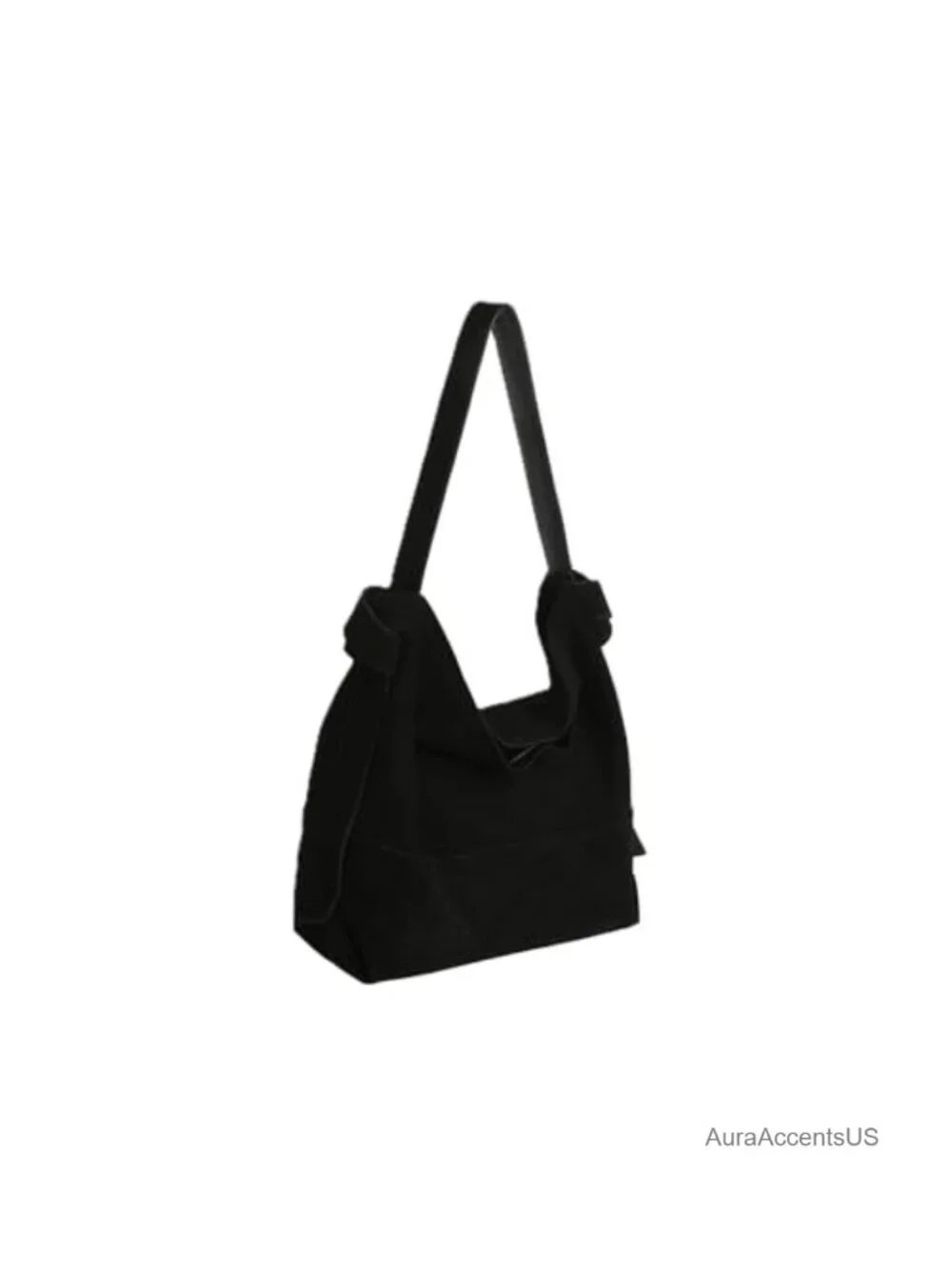 Genuine Suede Hobo Handbag Tote 2-in-1 Detachable Pouch